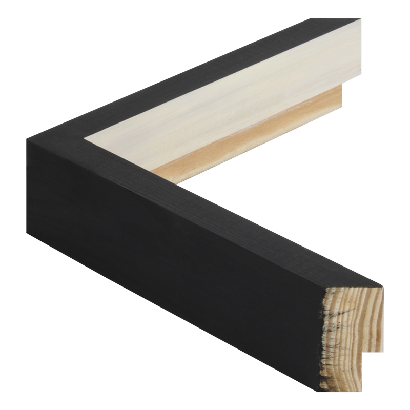 Rama Drewniana Sosnowa K4 Głęboka Black + Ivory White (wew)